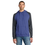 District Young Mens Lightweight Fleece Raglan Hoodie.