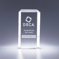 Heavy optic crystal award with choice of deep etch or digital... from ASI...
