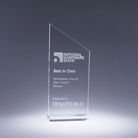 Elegant starphire crystal award with deep etch imprint on one side... from...