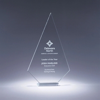 Prosperity award made of elegant starphire crystal with a design that's......