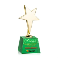 Tuscany Gold Star VividPrint™ Award on Robson Base - Green