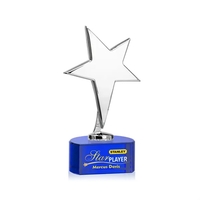 Tuscany Chrome Star VividPrint™ Award on Paragon Base - Blue