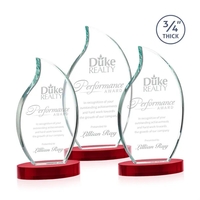 Croydon Flame Award on Alberton Base - Red