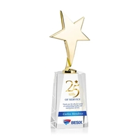 Tuscany Gold Star VividPrint™ Award on Cairns Base - Clear