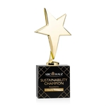 Tuscany Gold Star VividPrint™ Award on Woodlawn Base - Black
