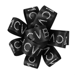 1" Badge Satin Bow - Sparkle