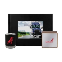 Giftset including a speaker and tumbler with a custom gift box... from ASI...
