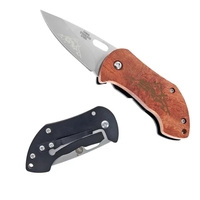 Metal frame handle with solid rosewood plated on front side.... from ASI...