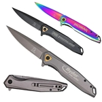 Contemporary Gold Ring Stainless Steel Pocket Knife