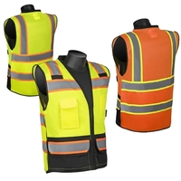 Class 2 Foreman Surveyor Solid Front Mesh Back Safety Vest