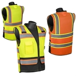 Class 2 Foreman Surveyor Solid Front Mesh Back Safety Vest