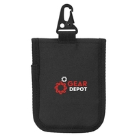 RFID signal-blocking pouch with metal hook, two inner pickets and hook......