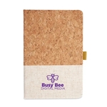 Cork And Heathered Fabric Hardcover Journal 5.5" X 8.25"