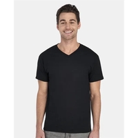 V-neck T-shirt. High-density fabric for superb decorating results. Blank...