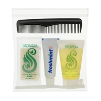 5-Piece Travel Hygiene Kit in Clear Zip Bag