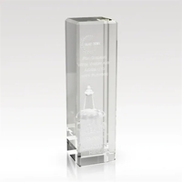 2 3/8" x 8" x 2 3/8" tower shaped award made... from ASI 93986...
