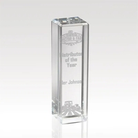 2 3/8" x 8" x 2 3/8" tower shaped award made... from ASI 93986...