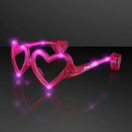 LED Pink Heart Glasses, no lens