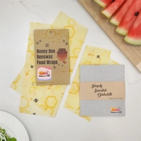 Sustainable bundled set of beeswax food wraps and a Swedish dishcloth... from...