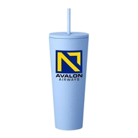 Rubberized Sleek Travel Mug with Lid and Straw... from ASI 62088 IDProductsource