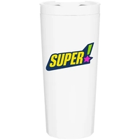 16 oz double wall plastic tumbler with threaded lid... from ASI 51197 ETS...