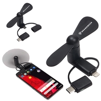 3-in-1 USB mini phone fan forAndroid, Type-C, and Apple devices that... from...