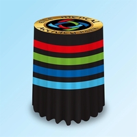 30" diameter throw-style table cover with 42.5" height and full color,......