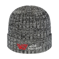 Sustainable Cuffed Knit with Polylana® Fiber has variegated ribbing...