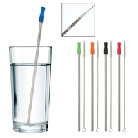 9" reusable stainless steel straw with a colored tip of your... from ASI...