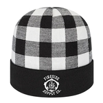 Plaid Knit Cap with Cuff