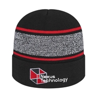 Variegated Striped Knit Cap With Cuff