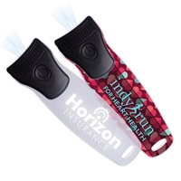 Flat flashlight with an eye-catching, see-through acrylic body.... from ASI...