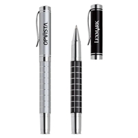 Grid Barrel Rollerball Metal Pen