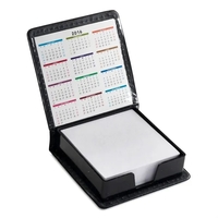 Leatherette Flip-Top Calendar Box with White Note Paper
