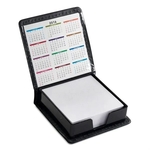 Leatherette Flip-Top Calendar Box with White Note Paper