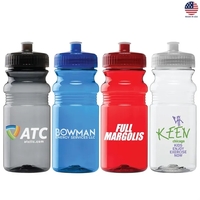 20-oz. PET plastic water bottle with push pull spout lid. Made... from ASI...