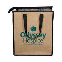 12" x 13.75" x 8" insulated jute tote bag with aluminum... from ASI 79530...