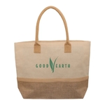 Wanderlust Laminated Jute & Canvas Tote Bag