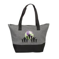 Polyester canvas tote bag with full zipper closure and web handles... from...