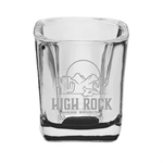 2 oz. Rounded Square Shot Glass (Laser Engraved Imprint)