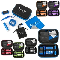 Seven-piece tech set with a storage case, pen, power bank, USB... from ASI...