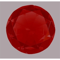 4" Red Crystal Diamond Paperweight