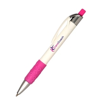 0.5" x 5.5" x 0.5" ABS plastic plunger-action pen with awareness... from ASI...