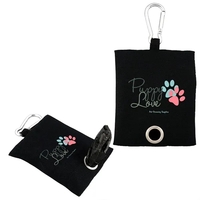 Black polyester pouch with carabiner designed to hold a roll of... from ASI...