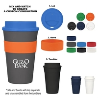 16 oz. travel tumbler with a silicone grip and a screw-on,... from ASI 61125...