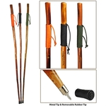 55" Wooden Hiking/Walking Stick with Paracord-Wrapped Grip