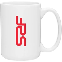 15 oz ceramic mug with handle and glossy exterior/interior.... from ASI 51197...