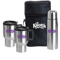 Stainless steel travel mug set. 16 oz bottle, two 14... from ASI 30112 ACE...