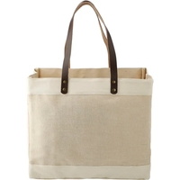 7.5" x 14" x 16" tote bag with leather accents... from ASI 66887 PCNA / Leeds