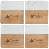 4 piece marble and bamboo coaster set.... from ASI 66887 PCNA / Leeds